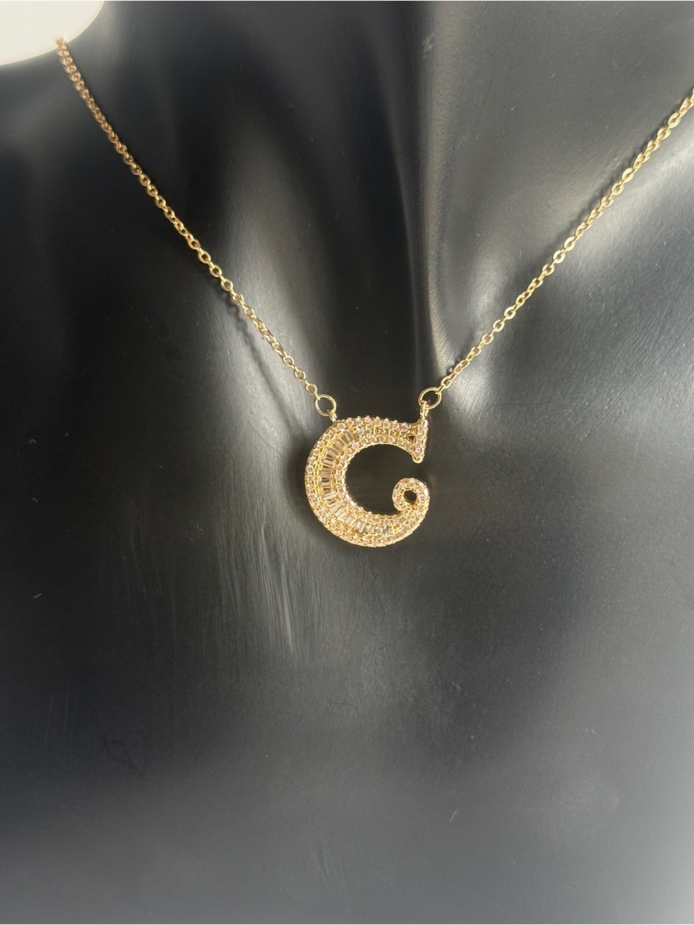 Initial C Pendant Necklace Bundle 18kt Gold & Silver Plated over AAA CZ 18”